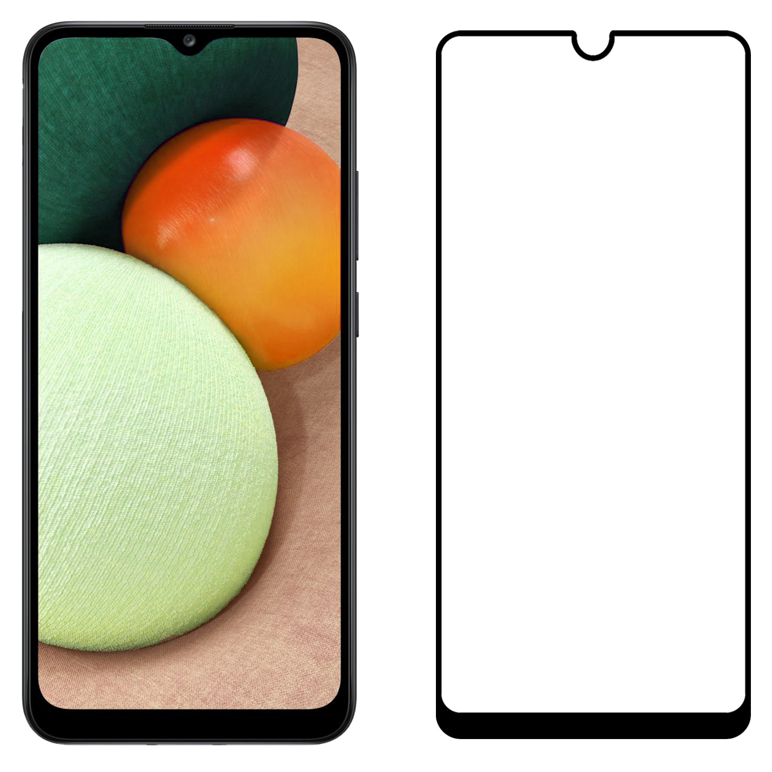 Nomfy Screenprotector Geschikt voor Samsung A02s Screenprotector Bescherm Glas - Screenprotector Geschikt voor Samsung Galaxy A02s Screen Protector Tempered Glass Full Screen Full Cover - 3 PACK