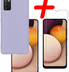 BASEY. BASEY. Samsung Galaxy A02s Hoesje Siliconen Met Screenprotector - Lichtroze