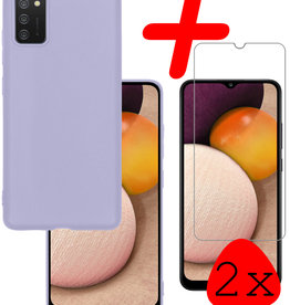 BASEY. BASEY. Samsung Galaxy A02s Hoesje Siliconen Met 2x Screenprotector - Lichtroze