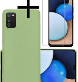 NoXx NoXx Samsung Galaxy A02s Hoesje Siliconen Met Screenprotector - Groen