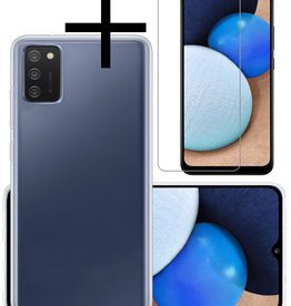 NoXx NoXx Samsung Galaxy A02s Hoesje Siliconen Met Screenprotector - Transparant