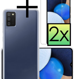 NoXx NoXx Samsung Galaxy A02s Hoesje Siliconen Met 2x Screenprotector - Transparant