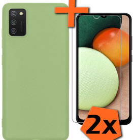 Nomfy Nomfy Samsung Galaxy A02s Hoesje Siliconen Met 2x Screenprotector - Groen