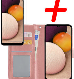 BASEY. BASEY. Samsung Galaxy A02s Hoesje Bookcase Rose goud Met Screenprotector