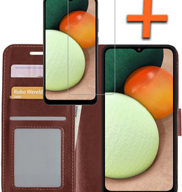 Nomfy Nomfy Samsung Galaxy A02s Hoesje Bookcase Bruin Met Screenprotector