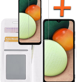 Nomfy Nomfy Samsung Galaxy A02s Hoesje Bookcase Wit Met Screenprotector