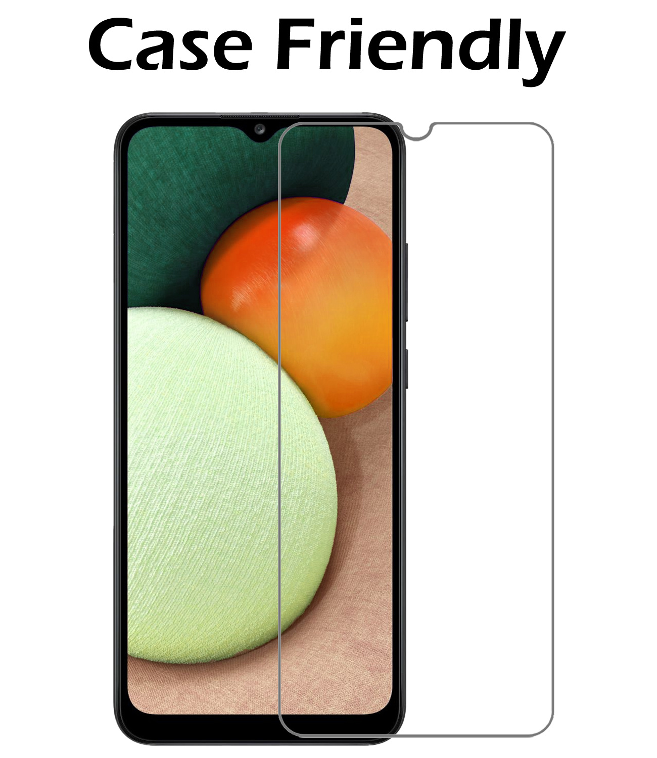 Nomfy Hoesje Geschikt voor Samsung A02s Hoes Bookcase Flipcase Book Cover Met Screenprotector - Hoes Geschikt voor Samsung Galaxy A02s Hoesje Book Case - Zwart