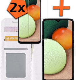 Nomfy Nomfy Samsung Galaxy A02s Hoesje Bookcase Wit Met 2x Screenprotector