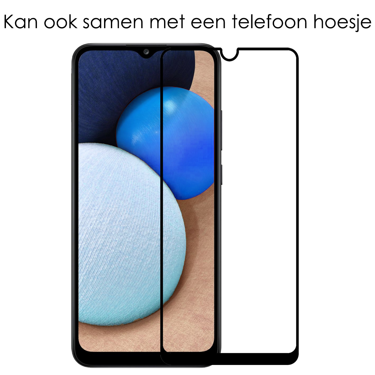 NoXx Screenprotector Geschikt voor Samsung A03s Screenprotector Tempered Glass Gehard Glas Full Cover - 2x