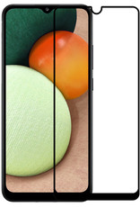 Nomfy Samsung Galaxy A03s Screenprotector Bescherm Glas Full Cover - Samsung A03s Screen Protector 3D Tempered Glass