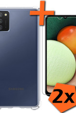 Nomfy Hoesje Geschikt voor Samsung A03s Hoesje Shock Proof Cover Case Shockproof Met 2x Screenprotector - Hoes Geschikt voor Samsung Galaxy A03s Hoes Siliconen Back Case - Transparant