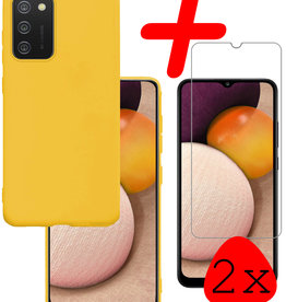 BASEY. BASEY. Samsung Galaxy A03s Hoesje Siliconen Met 2x Screenprotector - Geel