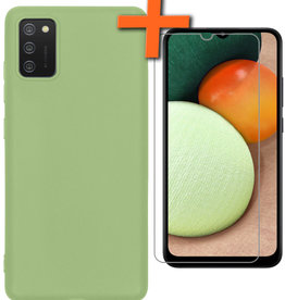 Nomfy Nomfy Samsung Galaxy A03s Hoesje Siliconen Met Screenprotector - Groen