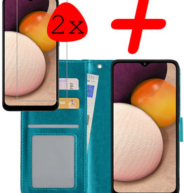 BASEY. BASEY. Samsung Galaxy A03s Hoesje Bookcase Turquoise Met 2x Screenprotector