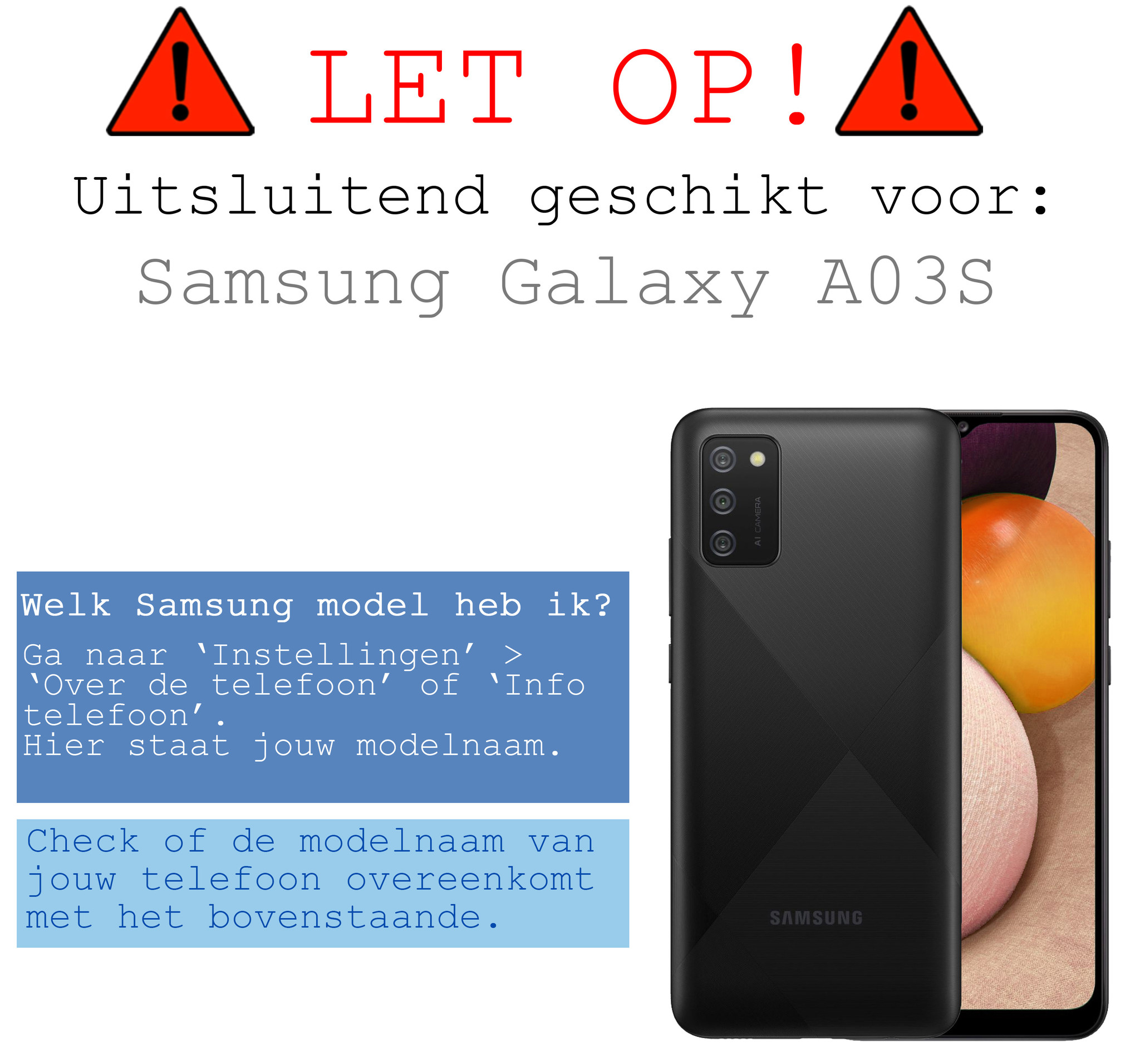 BASEY. Hoes Geschikt voor Samsung A03s Hoesje Bookcase Hoes Flip Case Book Cover Met 2x Screenprotector - Hoesje Geschikt voor Samsung Galaxy A03s Hoes Book Case Hoesje - Wit