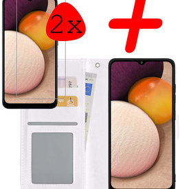 BASEY. BASEY. Samsung Galaxy A03s Hoesje Bookcase Wit Met 2x Screenprotector