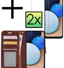 NoXx NoXx Samsung Galaxy A03s Hoesje Bookcase Bruin Met 2x Screenprotector