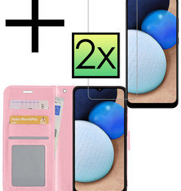 NoXx NoXx Samsung Galaxy A03s Hoesje Bookcase Lichtroze Met 2x Screenprotector