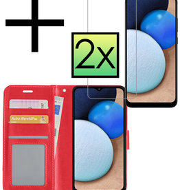 NoXx NoXx Samsung Galaxy A03s Hoesje Bookcase Rood Met 2x Screenprotector