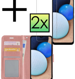 NoXx NoXx Samsung Galaxy A03s Hoesje Bookcase Rose goud Met 2x Screenprotector