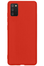 NoXx Hoes Geschikt voor Samsung A02s Hoesje Cover Siliconen Back Case Hoes Met 2x Screenprotector - Rood