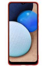 NoXx Hoes Geschikt voor Samsung A03s Hoesje Cover Siliconen Back Case Hoes Met Screenprotector - Rood