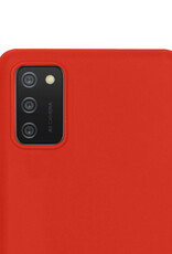 NoXx Hoes Geschikt voor Samsung A03s Hoesje Cover Siliconen Back Case Hoes Met Screenprotector - Rood