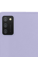 NoXx Hoes Geschikt voor Samsung A03s Hoesje Cover Siliconen Back Case Hoes Met 2x Screenprotector - Lila