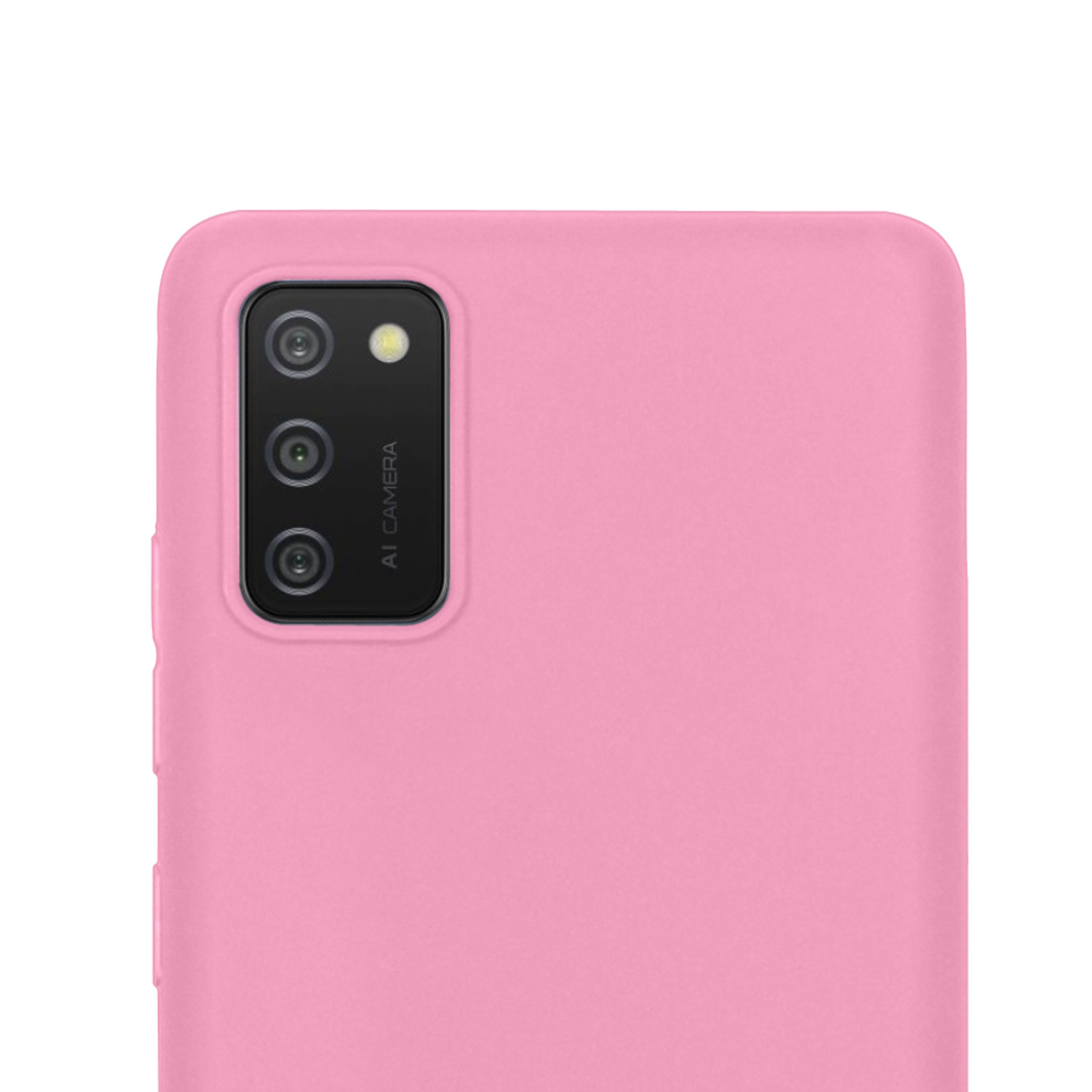 NoXx Hoes Geschikt voor Samsung A03s Hoesje Cover Siliconen Back Case Hoes Met 2x Screenprotector - Lichtroze