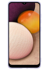 BASEY. Hoes Geschikt voor Samsung A03s Hoesje Siliconen Back Cover Case Met Screenprotector - Hoesje Geschikt voor Samsung Galaxy A03s Hoes Cover Hoesje - Lila