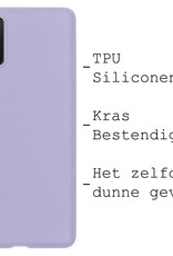 BASEY. Hoes Geschikt voor Samsung A03s Hoesje Siliconen Back Cover Case Met 2x Screenprotector - Hoesje Geschikt voor Samsung Galaxy A03s Hoes Cover Hoesje - Lila