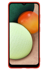 Nomfy Hoesje Geschikt voor Samsung A03s Hoesje Siliconen Cover Case Met Screenprotector - Hoes Geschikt voor Samsung Galaxy A03s Hoes Back Case - Rood