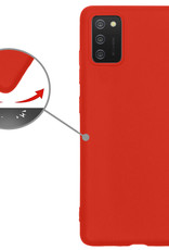 Nomfy Hoesje Geschikt voor Samsung A03s Hoesje Siliconen Cover Case Met Screenprotector - Hoes Geschikt voor Samsung Galaxy A03s Hoes Back Case - Rood