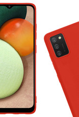 Nomfy Hoesje Geschikt voor Samsung A03s Hoesje Siliconen Cover Case Met Screenprotector - Hoes Geschikt voor Samsung Galaxy A03s Hoes Back Case - Rood