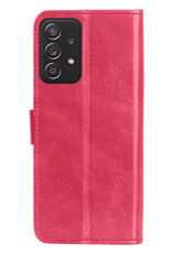 Samsung Galaxy A13 4G Hoesje Bookcase - Samsung Galaxy A13 4G Hoes Flip Case Book Cover - Samsung Galaxy A13 4G Hoes Book Case Donker Roze