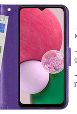 BASEY. Hoes Geschikt voor Samsung A13 4G Hoesje Bookcase Hoes Flip Case Book Cover - Hoesje Geschikt voor Samsung Galaxy A13 4G Hoes Book Case Hoesje - Paars