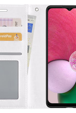 BASEY. Hoes Geschikt voor Samsung A13 4G Hoesje Bookcase Hoes Flip Case Book Cover - Hoesje Geschikt voor Samsung Galaxy A13 4G Hoes Book Case Hoesje - Wit