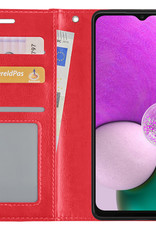 Nomfy Hoesje Geschikt voor Samsung A13 4G Hoes Bookcase Flipcase Book Cover - Hoes Geschikt voor Samsung Galaxy A13 4G Hoesje Book Case - Rood