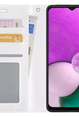 Nomfy Hoesje Geschikt voor Samsung A13 4G Hoes Bookcase Flipcase Book Cover - Hoes Geschikt voor Samsung Galaxy A13 4G Hoesje Book Case - Wit