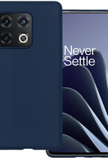 BASEY. Hoes Geschikt voor OnePlus 10 Pro Hoesje Siliconen Back Cover Case - Hoesje Geschikt voor OnePlus 10 Pro Hoes Cover Hoesje - Donkerblauw