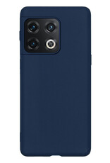 BASEY. Hoes Geschikt voor OnePlus 10 Pro Hoesje Siliconen Back Cover Case - Hoesje Geschikt voor OnePlus 10 Pro Hoes Cover Hoesje - Donkerblauw