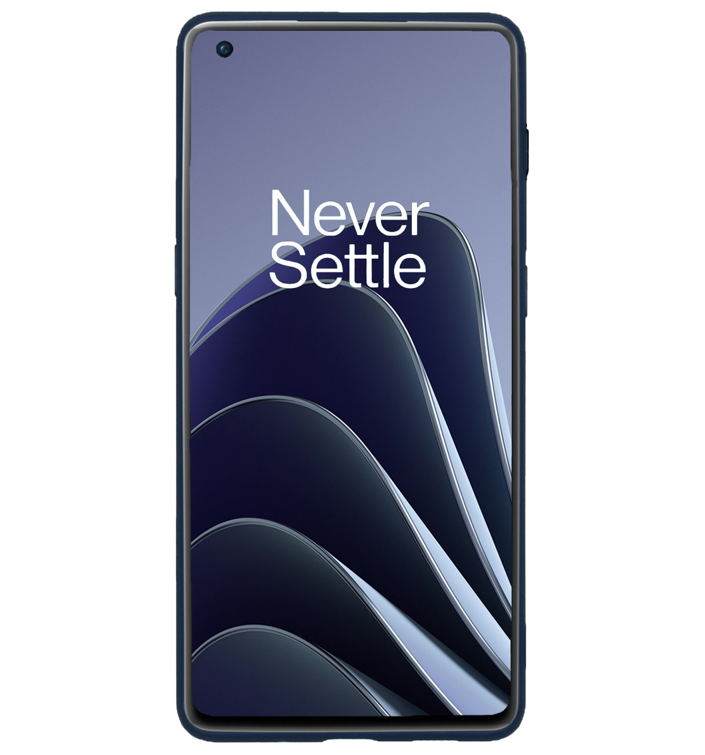 BASEY. Hoes Geschikt voor OnePlus 10 Pro Hoesje Siliconen Back Cover Case - Hoesje Geschikt voor OnePlus 10 Pro Hoes Cover Hoesje - Donkerblauw