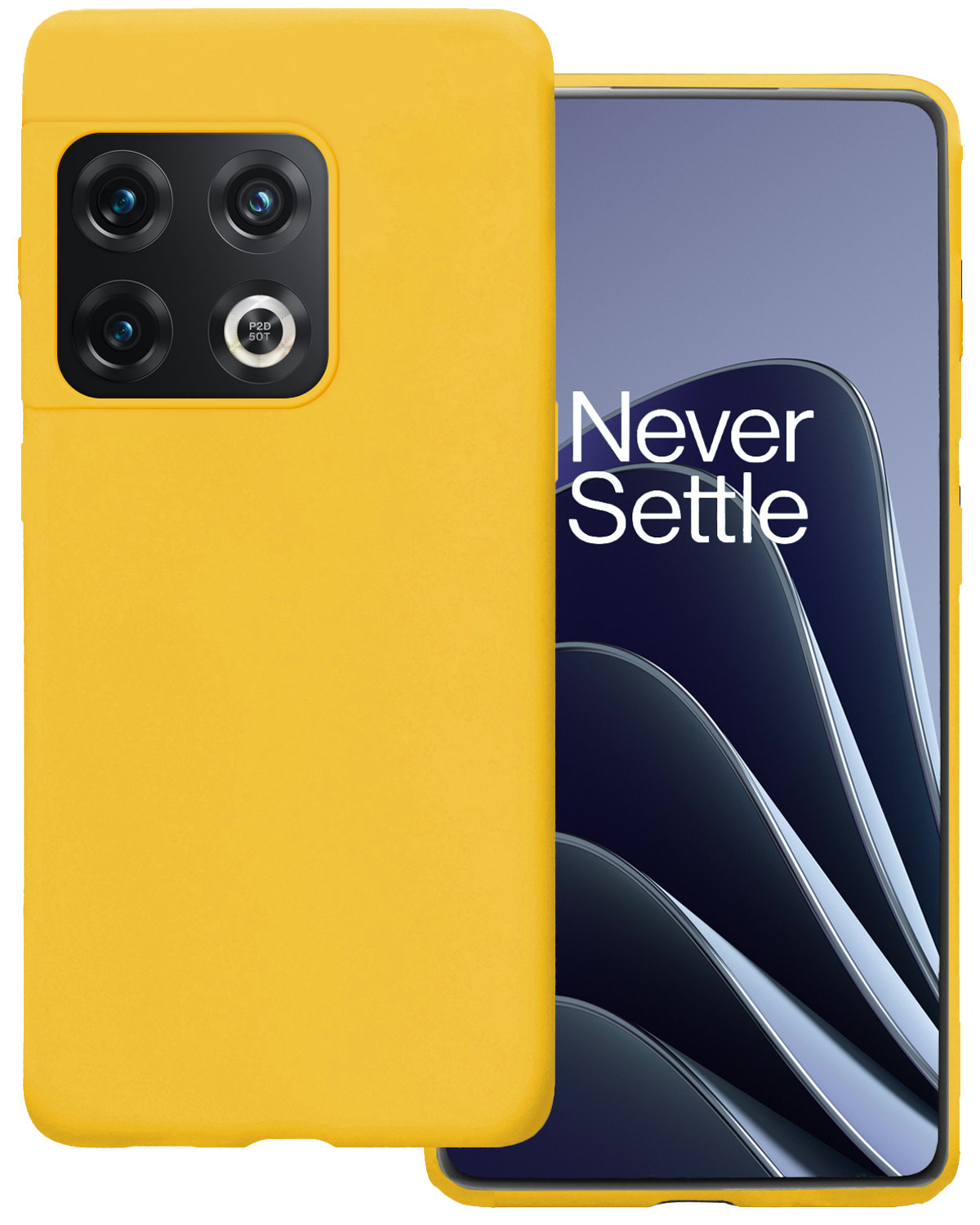 BASEY. Hoes Geschikt voor OnePlus 10 Pro Hoesje Siliconen Back Cover Case - Hoesje Geschikt voor OnePlus 10 Pro Hoes Cover Hoesje - Geel