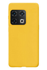 BASEY. Hoes Geschikt voor OnePlus 10 Pro Hoesje Siliconen Back Cover Case - Hoesje Geschikt voor OnePlus 10 Pro Hoes Cover Hoesje - Geel