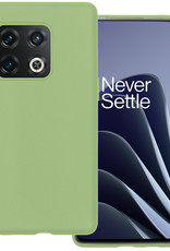 BASEY. Hoes Geschikt voor OnePlus 10 Pro Hoesje Siliconen Back Cover Case - Hoesje Geschikt voor OnePlus 10 Pro Hoes Cover Hoesje - Groen