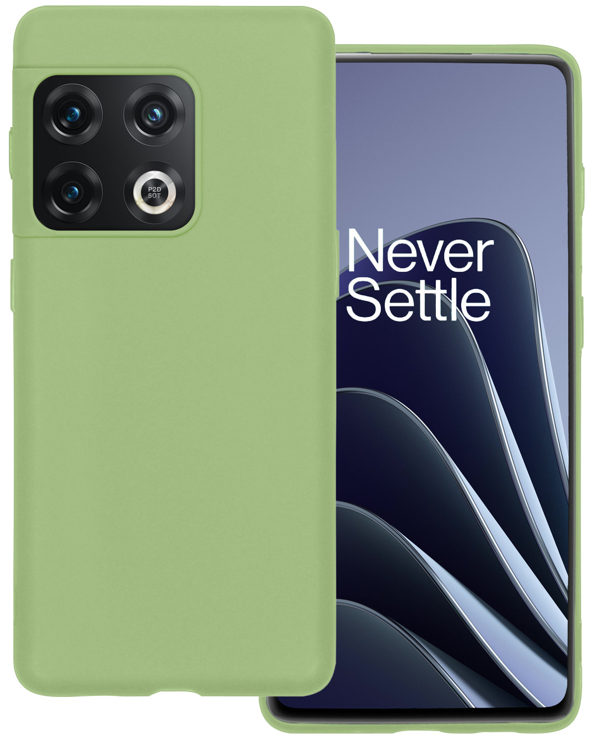BASEY. Hoes Geschikt voor OnePlus 10 Pro Hoesje Siliconen Back Cover Case - Hoesje Geschikt voor OnePlus 10 Pro Hoes Cover Hoesje - Groen