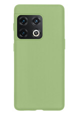 BASEY. Hoes Geschikt voor OnePlus 10 Pro Hoesje Siliconen Back Cover Case - Hoesje Geschikt voor OnePlus 10 Pro Hoes Cover Hoesje - Groen