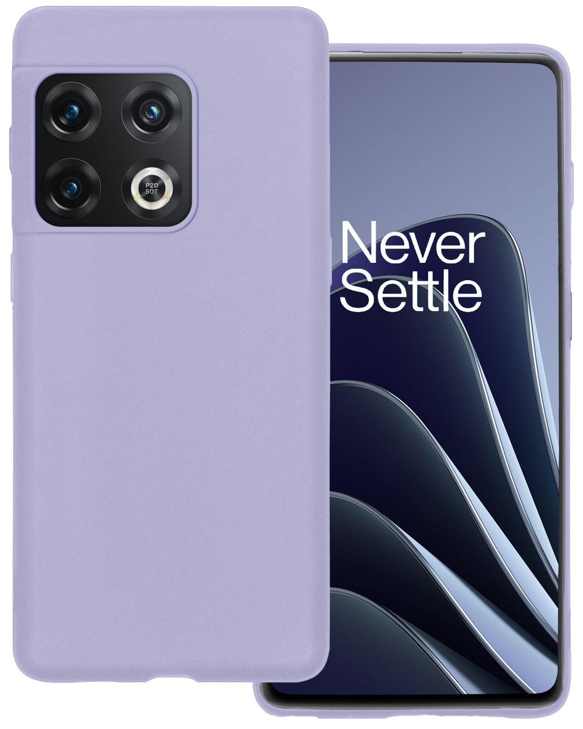 BASEY. Hoes Geschikt voor OnePlus 10 Pro Hoesje Siliconen Back Cover Case - Hoesje Geschikt voor OnePlus 10 Pro Hoes Cover Hoesje - Lila