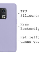 BASEY. Hoes Geschikt voor OnePlus 10 Pro Hoesje Siliconen Back Cover Case - Hoesje Geschikt voor OnePlus 10 Pro Hoes Cover Hoesje - Lila