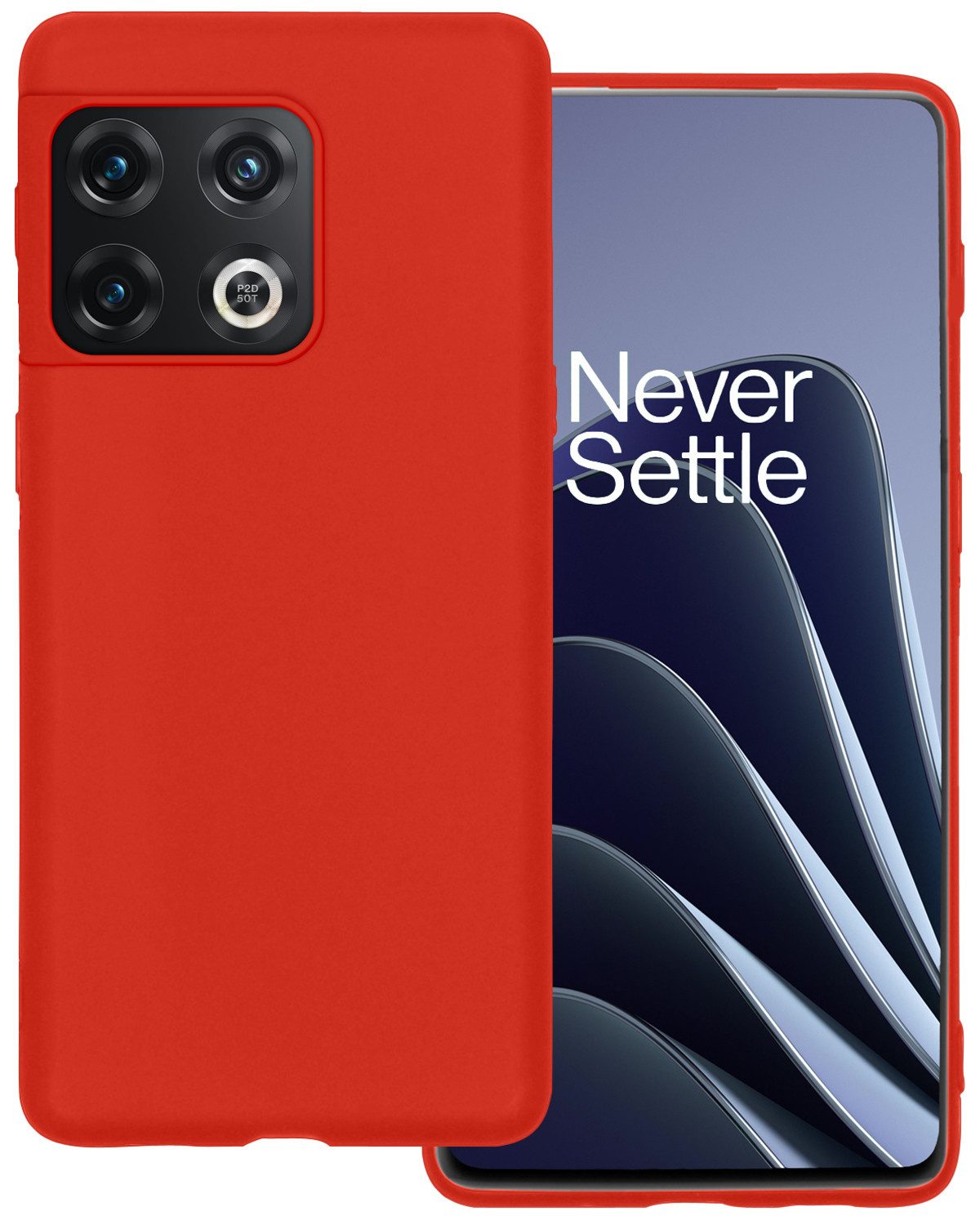 BASEY. Hoes Geschikt voor OnePlus 10 Pro Hoesje Siliconen Back Cover Case - Hoesje Geschikt voor OnePlus 10 Pro Hoes Cover Hoesje - Rood